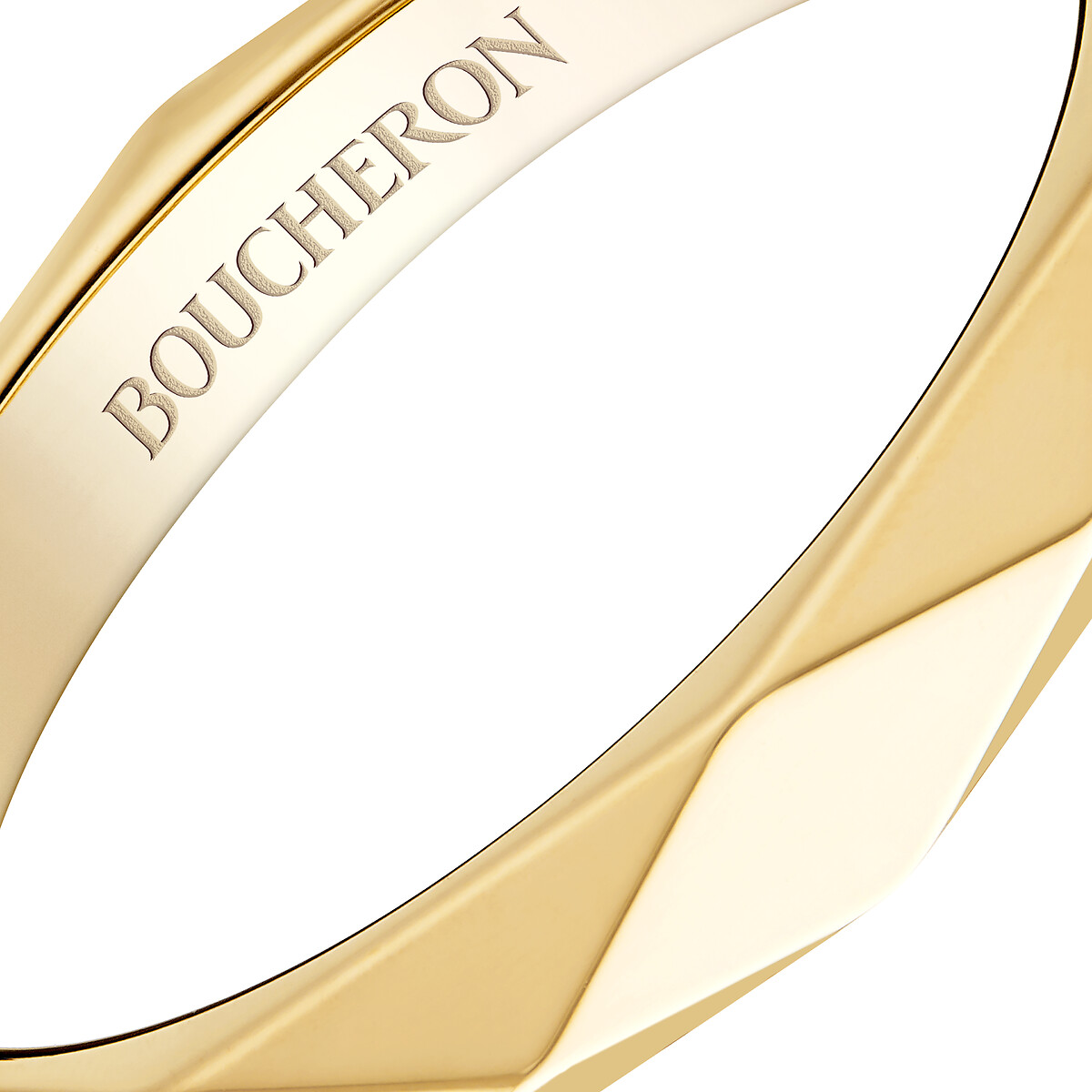 Facette yellow gold Wedding Band